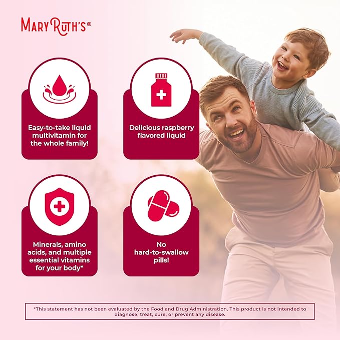 Multivitamin for Women, Men & Kids by MaryRuth's | Liquid Morning Multivitamin | Vitamin A C D E B6 B12 Biotin Zinc | Beauty | Vegan | Non-GMO | Gluten Free | 15 Servings