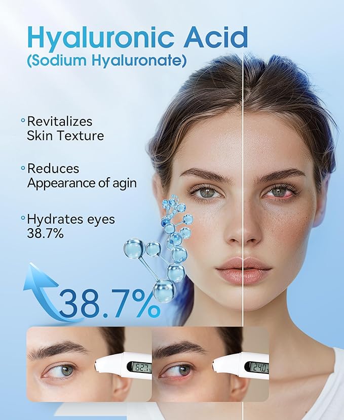 LC-dolida 7 Packs Heated Eye Mask for Dry Eyes, Hyaluronic Acid Steam Eye Steam Mask, Disposable Self Heating Eye Mask for Sleep Relieve Eye Fatigue, Suitable for Red Eyes