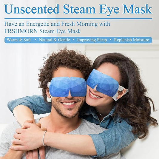 Steam Eye Mask, Moist Heat Warm Compress for Eyes Self Heating Disposable Heated Eye Mask, Portable and Comfortable Sleep Mask, Relax at Home Office Travel(Unscented, 32Packs)