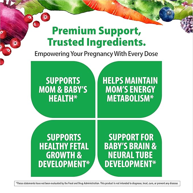 Rainbow Light High-Potency Prenatal One Multivitamin, Prenatal Health Multivitamin Supports Mom's Health and Baby's Development, With Vitamin C, Vegan, 30 Count