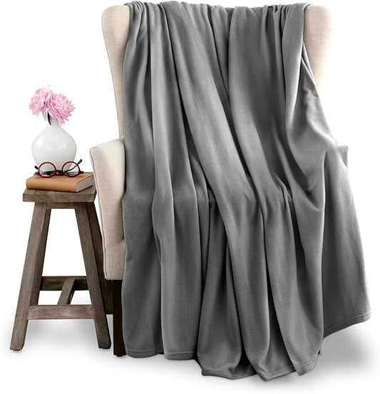 King Size Microfleece Blanket | All-Season Comfort | Supersoft Lightweight Throw Blanket | Plush Throw for Bed, Couch or Sofa | Travel and Pet-Friendly
