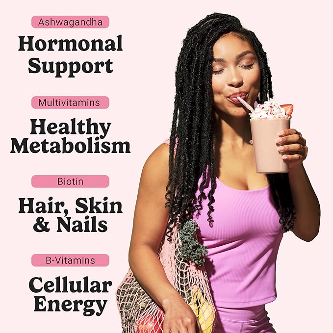 VitaHustle ONE Meal Replacement Shake - Plant Based Protein Powder by Kevin Hart - Vegan, Meal Replacement Powder with Superfoods, Vitamins, Adaptogens & Probiotics - Strawberry Flavor, 30 Servings