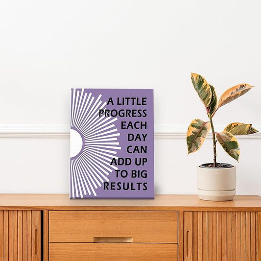 Pugwak Positive Affirmations Wall Decor Canvas Prints - Motivational Framed Canvas Sun Inspirational Taro Purple Wall Art Painting Artwork for Therapy Office Nursery Bedroom Decor Prints 11×14 Inch