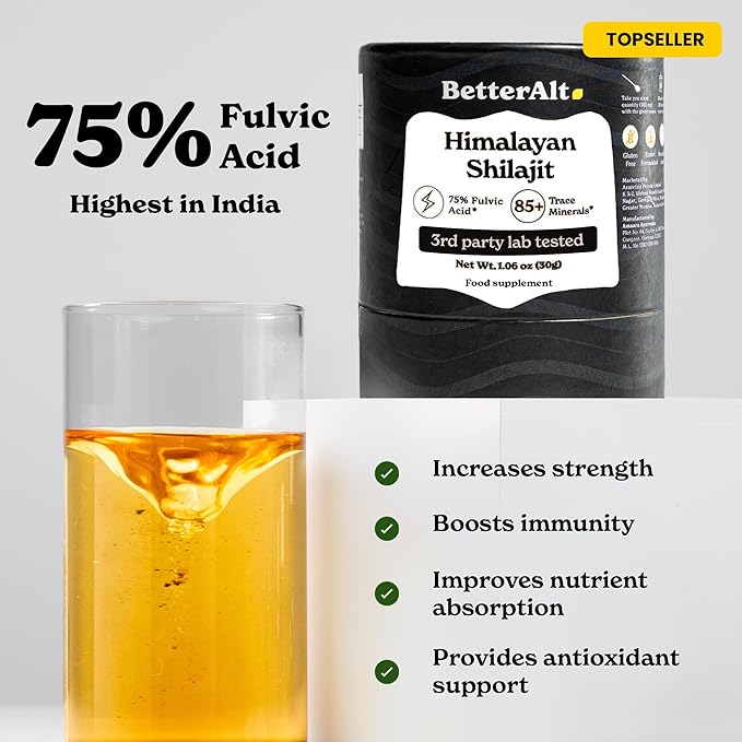 Pure Himalayan Shilajit Resin | High Potency for Men & Women | 75 Servings for Stamina and Muscle Building, 85+ Trace Minerals, 75% Fulvic Acid, with Lab Test Report, 400mg
