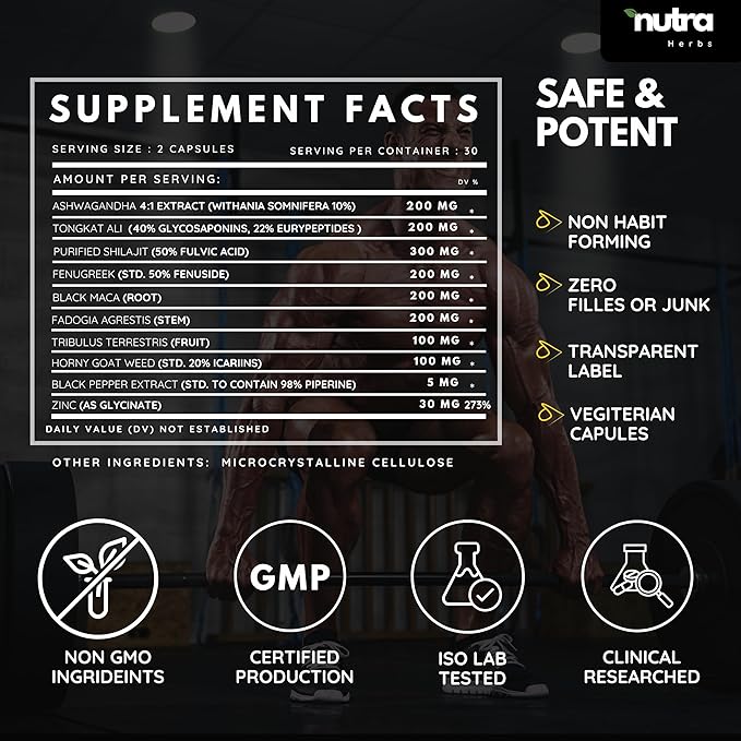 Masculinity Maximizer-10-1- Enhanced Testosterone, Muscle Growth, Vitality, Focus, Drive, Strength, Recovery Support with Ashwagandha, Tongkat Ali, Shilajit, Fadogia, Black Maca & More