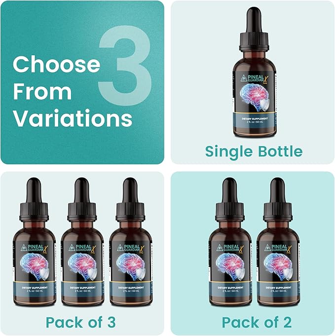 Pineal Guardian X - Rapid Pineal Gland Decalcification Drops for Cognitive Health Support - Brain Supplement to Keep Cognitive Function, Memory and Focus in Top Shape - 60ml