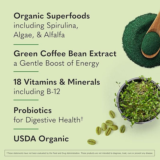 Garden of Life Superfoods Sips, 30 Servings, Vitamins, Probiotics, 26 Organic Superfoods, Functional Mushrooms, Energy Greens, Once Daily, Organic, Vegan, Preservative-Free, Citrus Flavor