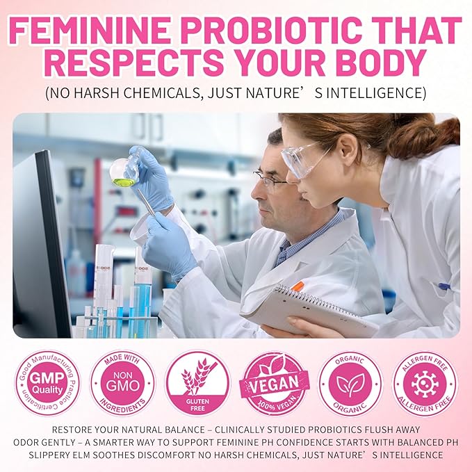Her Juicy Feminine Probiotics Gummies, Women's Probiotic Slippery Elm,Pineapple Gummies for Women pH Balance,Digestive,Immune Health,60 Gummies