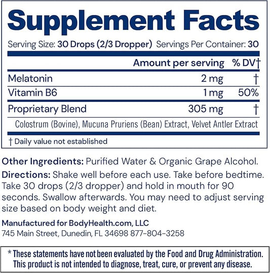 BodyHealth Optimum Sleep Assist, Natural Sleep Aid Vitamin with Melotonin and B6 for Adults, Supplement to Support Sleeping - 30 Servings
