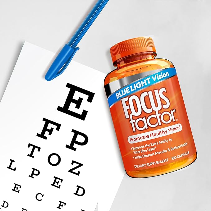Focus Factor Blue Light Formula (150 Count) - Eye Vitamins with Blue Light Filtration Support - Lutein and Zeaxanthin Supplement with Vitamin C, Vitamin E, Lutemax 2020® - Promote Eye Health