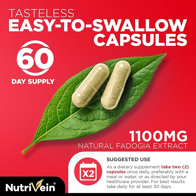 Nutrivein Premium Fadogia Agrestis and Tongkat Ali Supplement with Turkesterone - 1100 mg - 120 Capsules - Synergistic Blend for Performance, Strength, & Recovery