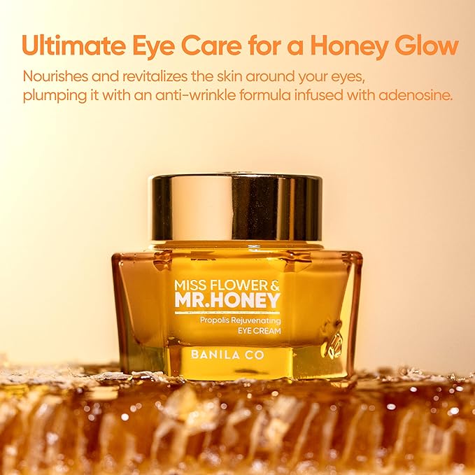 BANILA CO Miss Flower & Mr Honey Propolis Rejuvenating Eye Cream | Nourishing Moisturizer with Propolis Extract & Royal Jelly | Hydrating Korean Skincare for Youthful Radiance (20 ml / 0.67 oz)