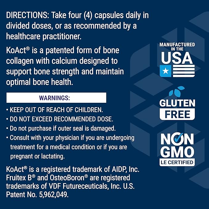 Life Extension Bone Strength Collagen Formula, Calcium Collagen chelate, Calcium fructoborate, Vitamin D3, Magnesium Citrate, Silicon, Boron, Gluten-Free, Non-GMO, 120 Capsules