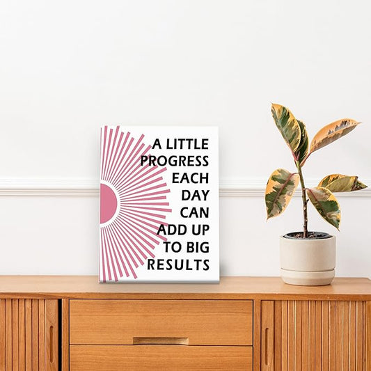 Pugwak Positive Affirmations Wall Decor Canvas Prints - Motivational Framed Canvas Sun Inspirational Pink Wall Art Painting Artwork for Therapy Office Nursery Bedroom Decor Prints 11×14 Inch
