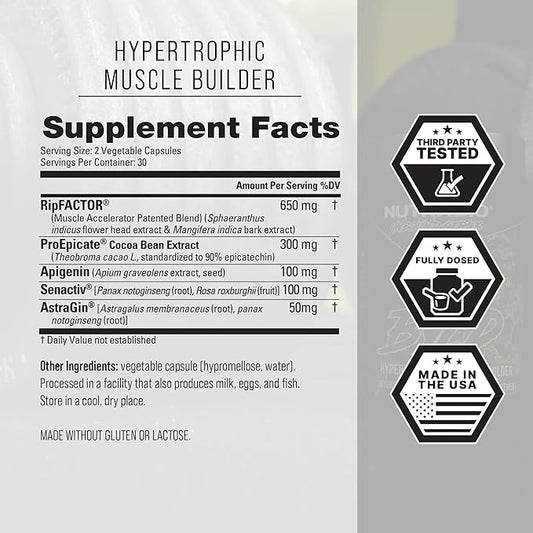NutraBio Unbound BYLD - Natural Muscle Builder for Men, Support Muscle Growth, Recovery, and Strength - 30 Servings - 60 Capsules