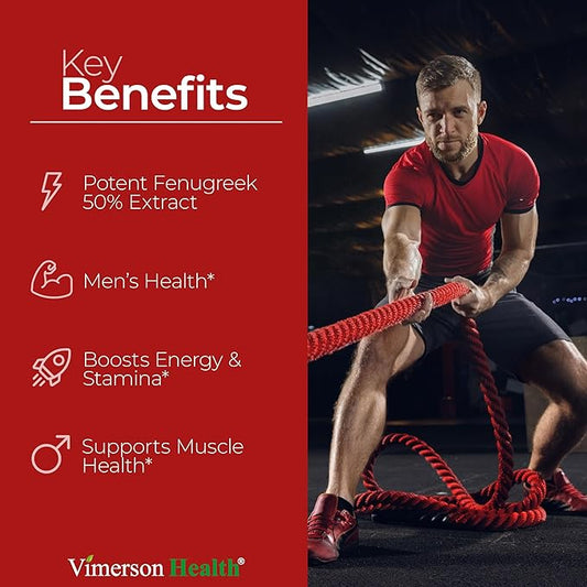 Testosterone Supplement for Men – Libido Support: Maca Root, Fenugreek, Tongkat Ali, Horny Goat Weed & Tribulus | Muscle Builder for Men | Energy, Drive & Strength | Workout Supplements – 30 Capsules
