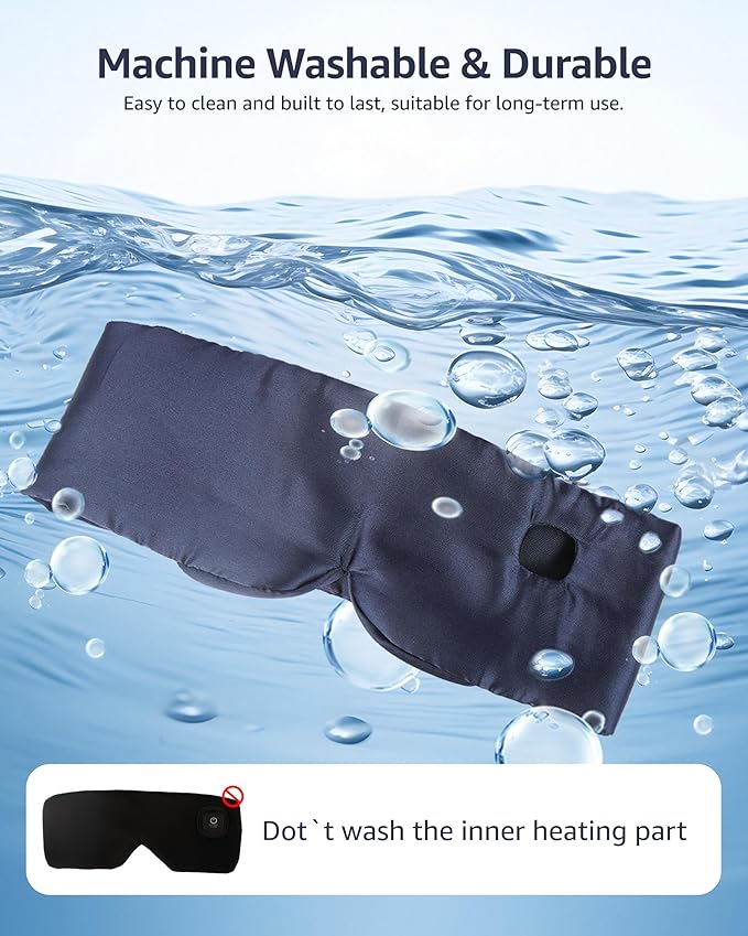 Silk Cordless Heated Eye Mask, Compress Heating Pad for Dry Eye Stye Eye Strain, Soothing and Relaxing Warm Compress for Sleep and Tension Relief