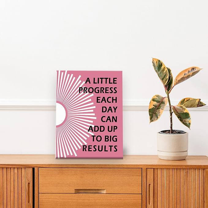 Pugwak Positive Affirmations Wall Decor Canvas Prints - Motivational Framed Canvas Sun Inspirational Raspberry Wall Art Painting Artwork for Therapy Office Nursery Bedroom Decor Prints 11×14 Inch