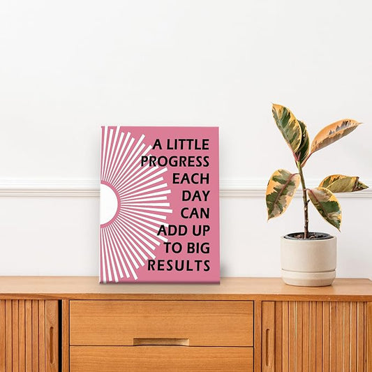 Pugwak Positive Affirmations Wall Decor Canvas Prints - Motivational Framed Canvas Sun Inspirational Raspberry Wall Art Painting Artwork for Therapy Office Nursery Bedroom Decor Prints 11×14 Inch