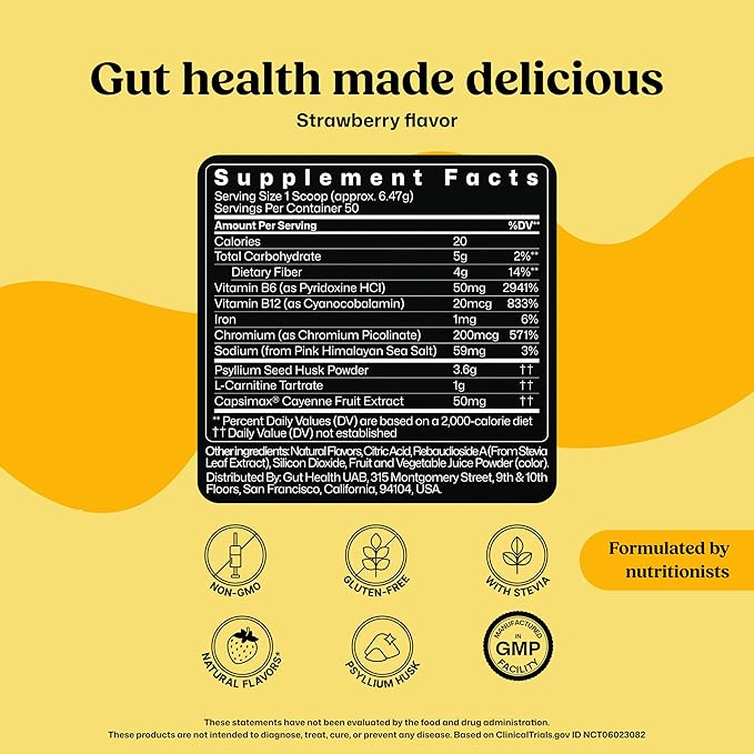 ColonBroom Premium Weight Management Supplement (Strawberry) - Colon Broom Psyllium Husk Fiber Powder Drink - Gluten Free, Non-GMO Colon Cleanse for Bloating Relief & Gut Health, 200 Servings