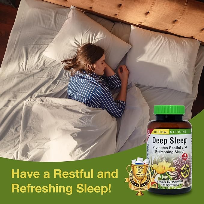 Herbs Etc. Deep Sleep Softgels - Herbal Sleep Support Supplement - Rest & Calming Support with Passionflower, Chamomile & Lemon Balm - 120 Softgels (120 Servings) - 2 Pack