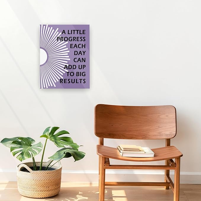 Pugwak Positive Affirmations Wall Decor Canvas Prints - Motivational Framed Canvas Sun Inspirational Taro Purple Wall Art Painting Artwork for Therapy Office Nursery Bedroom Decor Prints 11×14 Inch