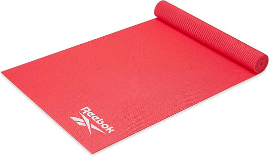 Reebok 5mm Solid Yoga Mat 68" x 24" Non-Slip, Lightweight, Foldable, and Durable Exercise Mat with Carry Strap for Home Workout, Yoga, Pilates, Fitness, and Outdoor Training