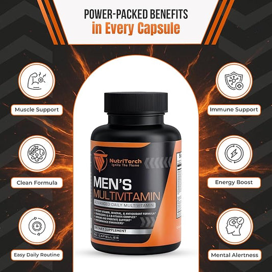 Multivitamin for Men – Adult Dietary Supplement with Vitamins A, C & D, Minerals & Antioxidants for Immune Support, Increased Energy & Mental Alertness - 60 Count
