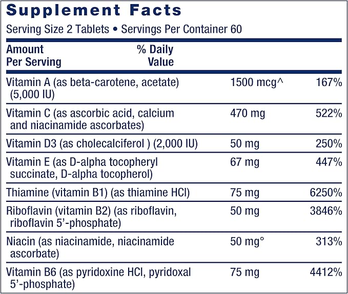 Life Extension Two-Per-Day Multivitamin - Packed with Over 25 Vitamins, Minerals & Extracts -Vitamins B6, C, D - Zinc - Two-Month Supply - Non-GMO, Gluten-Free - 120 Tablets