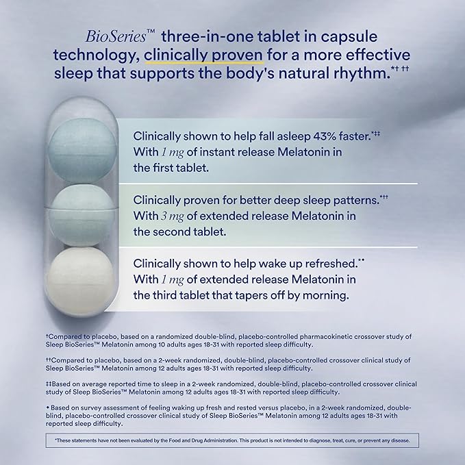 Ritual Sleep BioSeries Melatonin – Time-Released Sleep Aid for Adults – Vegan, Drug-Free Supplement – 20 Capsules