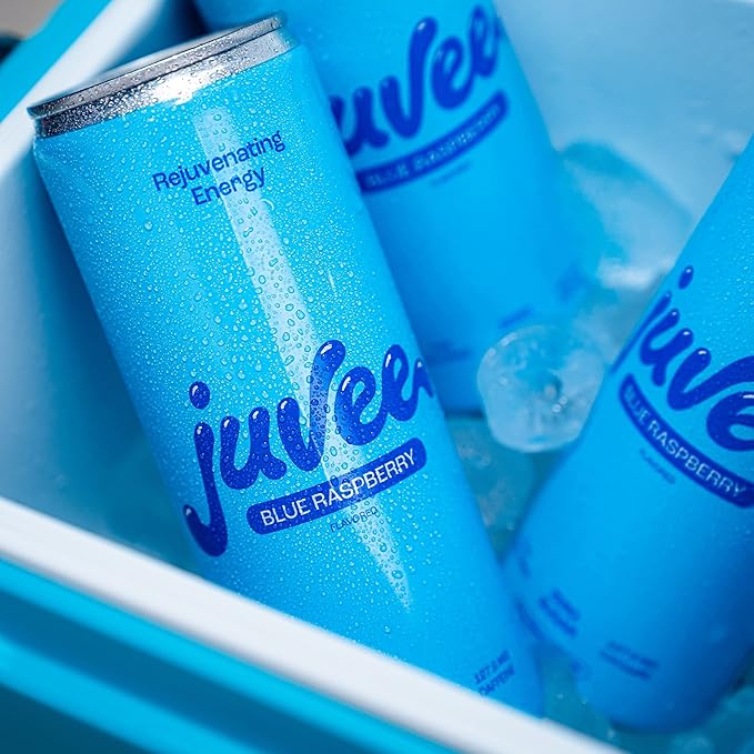 Juvee Rejuvenating Energy Drink. Sugar Free Energy Drinks. Taurine, Vitamin B12, Vitamin B6. 128 Mg Of Caffeine. L-Theanine For Mood Support. Panax Ginseng For Focus. Vitamin C For Immune Support. Gluten Free 12 oz - 12 Pack - Blue Raspberry