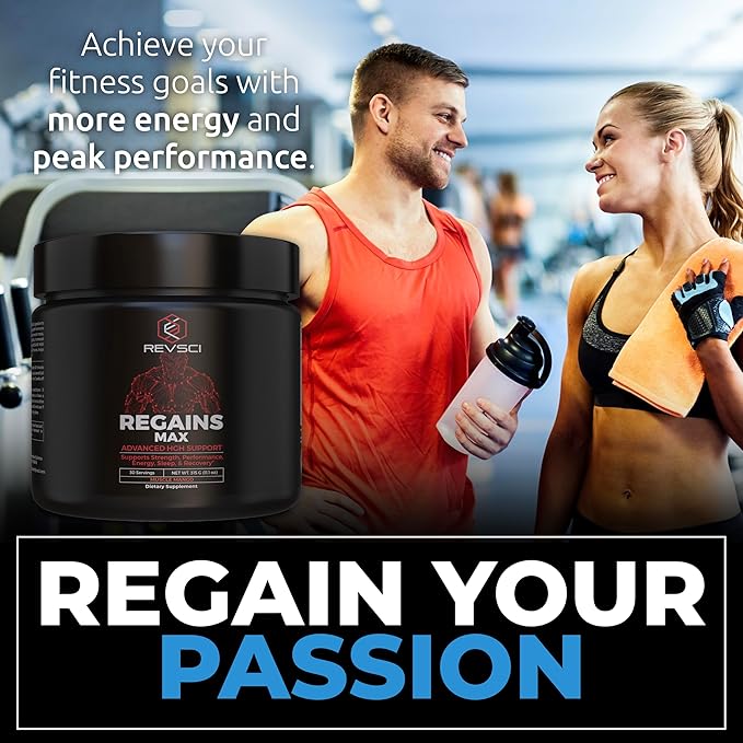 HGH Supplements for Men & Women, REVSCI Regains Max Amino Acids Supplement, Post Workout Recovery Powder, Anabolic Muscle Recovery & Muscle Builder for Men, HGH Human Growth Hormone Booster Supplement