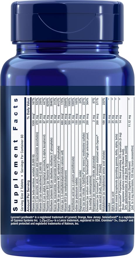 Life Extension Two-Per-Day Multivitamin - Packed with Over 25 Vitamins, Minerals & Extracts -Vitamins B6, C, D - Zinc - Two-Month Supply - Non-GMO, Gluten-Free - 120 Tablets