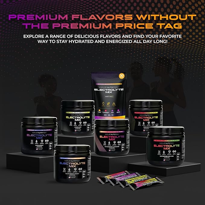 Electrolytes Powder No Sugar- Zero Calorie Hydration Powder | Sugar Free Electrolytes for Fasting, Keto & Vegan | Natural Ingredients Electrolyte Mix for Energy Boost, 60 Servings