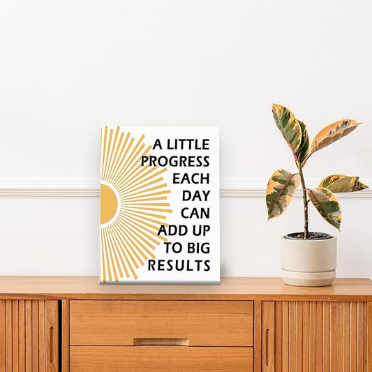 Pugwak Positive Affirmations Wall Decor Canvas Prints - Motivational Framed Canvas Sun Inspirational Wall Art Painting Artwork for Therapy Office Nursery Bedroom Decor Prints 11×14 Inch