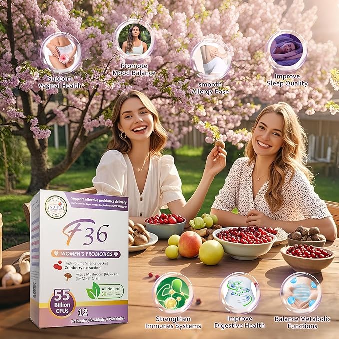 Probiotics for Women 55 Billion CFU – Vaginal & Digestive Health, Immune Support, Sleep & PH Balance – with Cranberry, β-Glucan, Prebiotics & Postbiotics – Once Daily Capsule - 30 Capsules Pack
