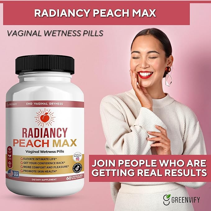 Radiancy Peach Max Vaginal Wellness Supplement, 60 Capsules, 30 Day Supply (5)