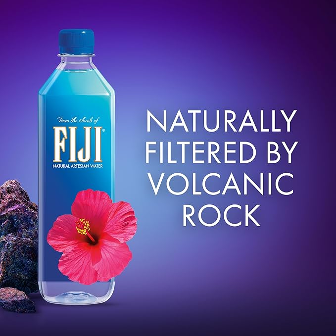FIJI Natural Artesian Bottled Water 700mL / 23.7 Fl Ounce (Pack of 12) - 100% Natural Electrolytes