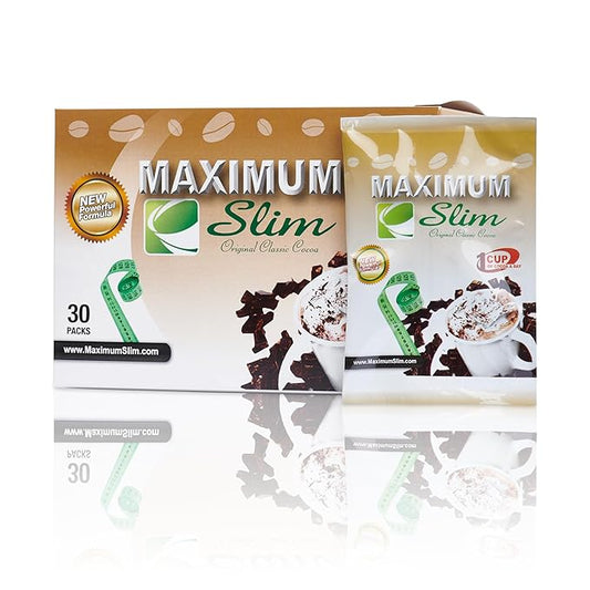 Maximum Slim Premium Instant Cocoa – Creamy, Delicious 4-in-1 Formula with Natural Herbal Extracts for Energy & Vitality, Maximum Satisfaction & Taste. No Side Effects (Laxative-Free) –USA Made, 30 Ct
