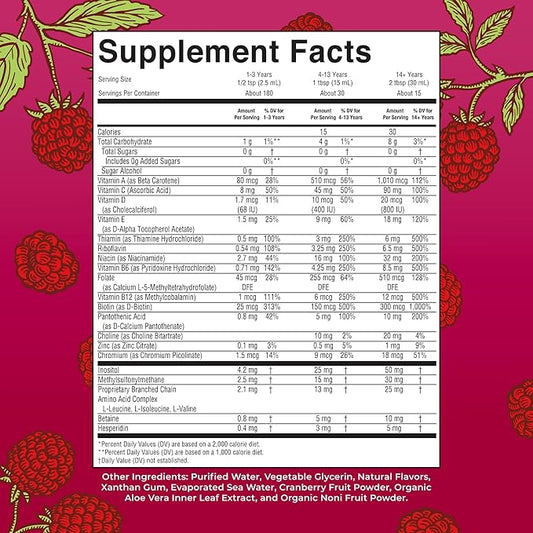 Multivitamin for Women, Men & Kids by MaryRuth's | Liquid Morning Multivitamin | Vitamin A C D E B6 B12 Biotin Zinc | Beauty | Vegan | Non-GMO | Gluten Free | 15 Servings