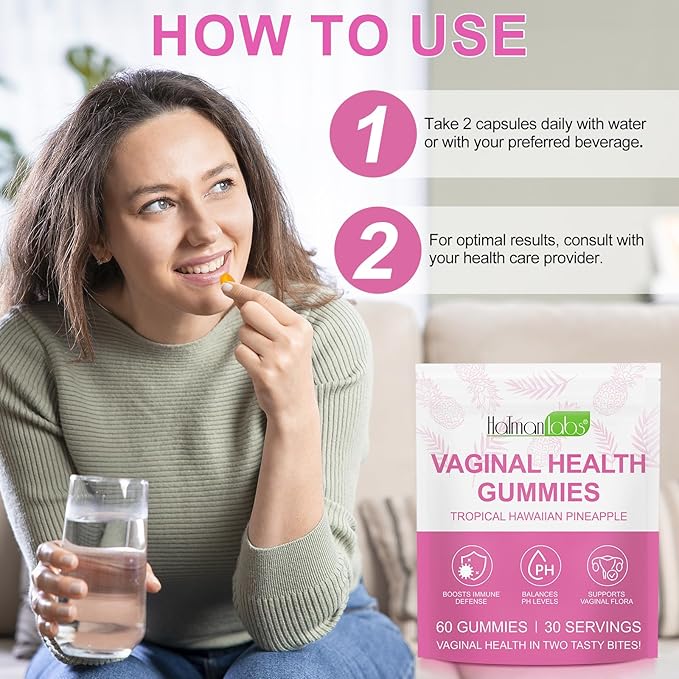 Vaginal Probiotics for Women,Ph Balance for Women,Feminine Balance Gummies,Womens Probiotic Vaginal Vitamins Supplement,Improve Immune,Promote Vaginal Health - 60 Pineapple Gummies