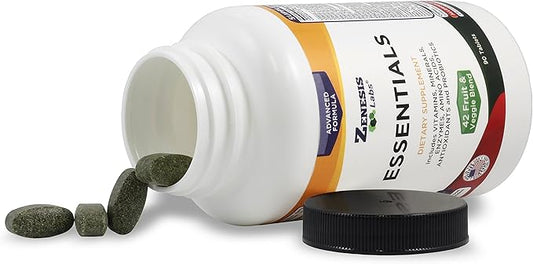 Zenesis Labs Essentials - a Natural & Nutrient Rich Multi-Vitamin - with Minerals, Enzymes, Amino Acids, Antioxidants and Probiotics - 90ct