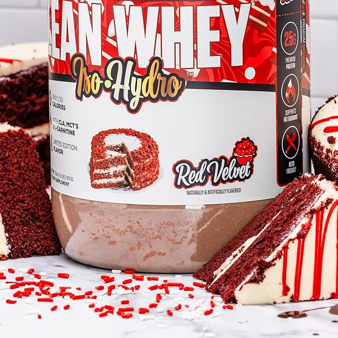 Musclesport Lean Whey Revolution™ Protein Powder - Whey Protein Isolate - Low Calorie, Low Carb, Low Fat, Incredible Flavors - 25g Protein per Scoop - 2lb Red Velvet