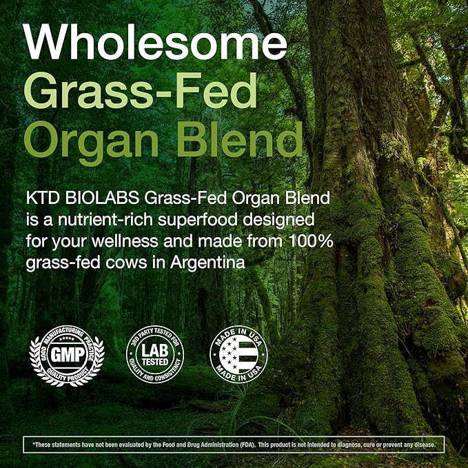 Grass Fed Beef Organ Supplement - Supports Whole Body Wellness 3000mg - with Desiccated Beef Liver, Heart, Kidney, Pancreas, Spleen - Organ Complex for Energy, Immune & Digestive Health (150 Capsules)