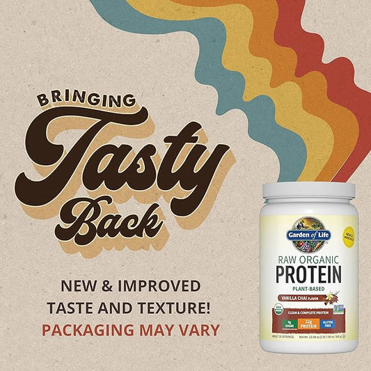 Garden of Life Organic Vegan Protein Powder, Plant Based & BCAAs, Organic Protein Powder with Probiotics & Enzymes, Non-GMO, Gluten-Free Lactose Free 1.2 LB