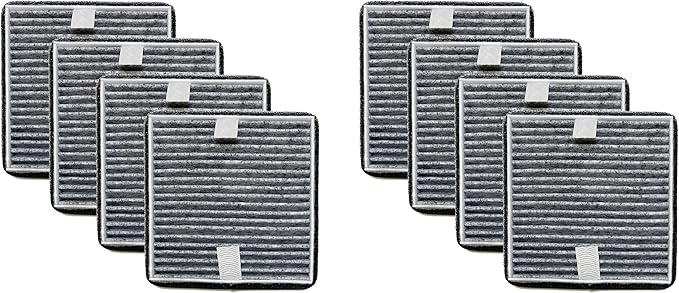Nispira FRF105 Filter Replacement for Febreze FHT150W OdorGrab Portable Air Cleaner Odor Reducer, HEPA Carbon 8 Packs