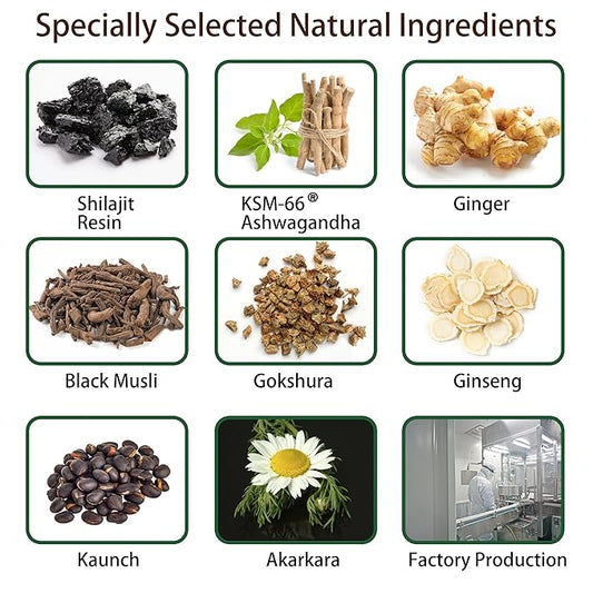 Shilajit Gummies for Men and Women I 4000mg Pure Himalayan Shilajit I 75%+ Fulvic Acid I Ashwagandha and 6+ Natural Ingredients I Non-GMO and No Added Sugar I 60 Count - BlackBerry Flavor