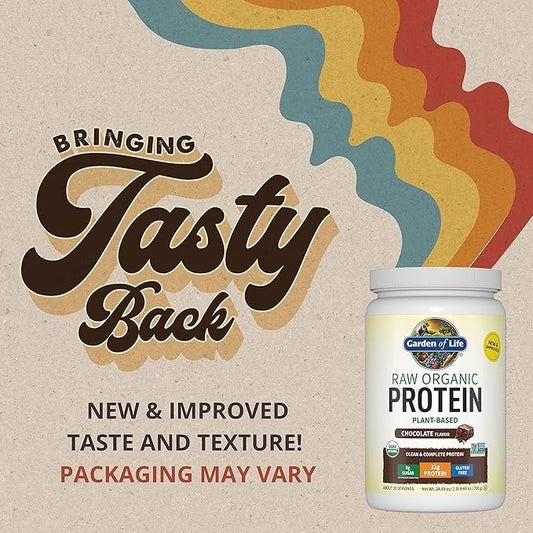 Garden of Life Protein Powder, Vegan Protein Powder, BCAA, Probiotics & Digestive Enzymes, Gluten & Lactose Free, Chocolate,1.5 LB
