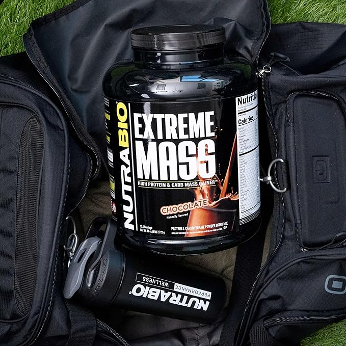 NutraBio Extreme Mass Gainer Protein Powder, 53G Protein, Clean Weight Gainer, Increase Muscle Mass, Full Spectrum Amino Acid - Chocolate, 6 Pound